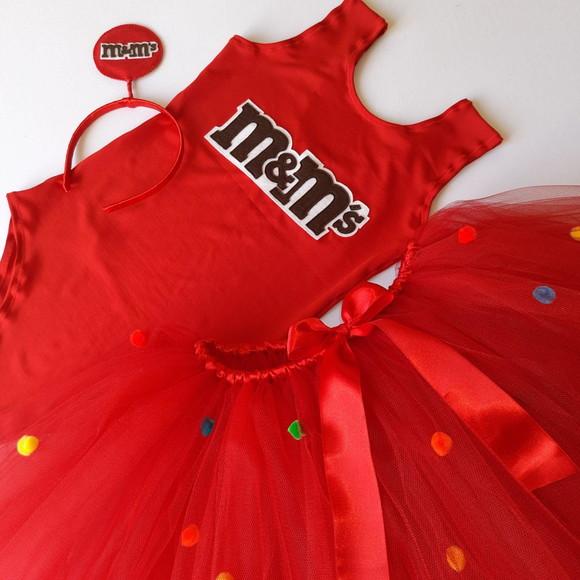 Fantasia Tutu M&ms Vermelho