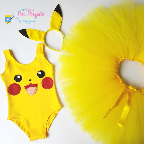 Fantasia Tutu Pikachu com Cauda