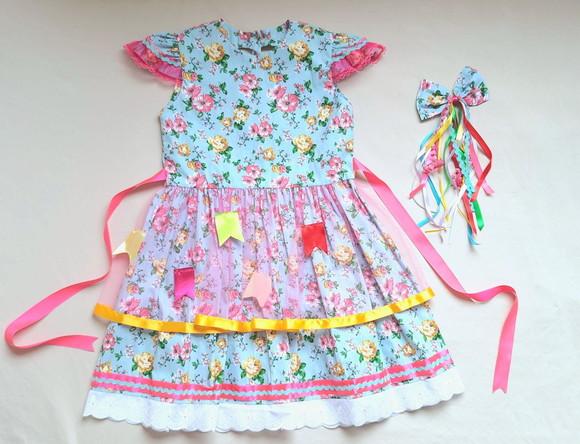 Vestido Caipira Decote Coração