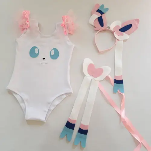 Collant + Acessórios Sylveon 10 a 14 Anos