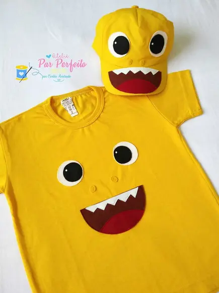 Fantasia Baby Shark Camisa e Boné