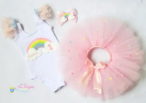 Fantasia Tutu Arco-íris Luxo