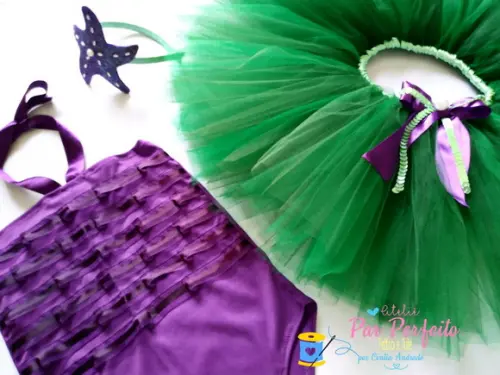 Fantasia Tutu Ariel (pequena Sereia)
