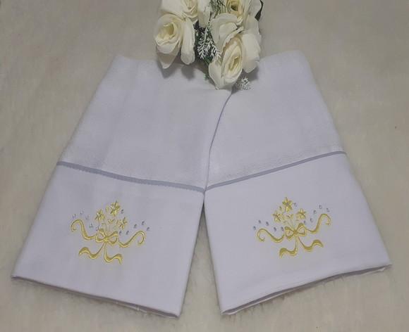2 Fraldinhas de Boca Floral Amarelo e Cinza