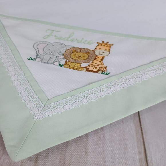 Cueiro Flanela Personalizado Safári Baby