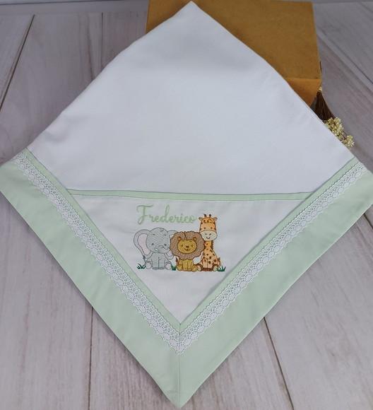 Cueiro Flanela Personalizado Safári Baby