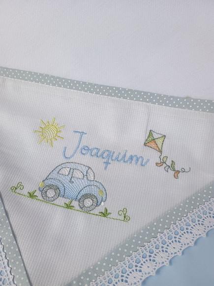 Cueiro Flanela Personalizado Carrinho Vintage Bebê
