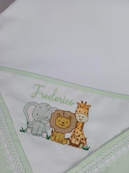 Cueiro Flanela Personalizado Safári Baby