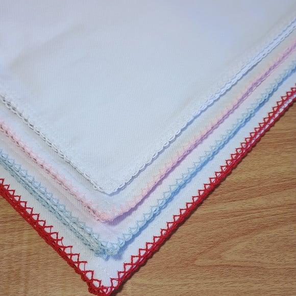 Cueiro Flanelado Picueta Ponto Croche Enxoval Bebê Dia a Dia