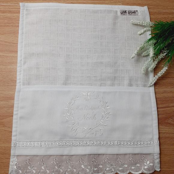 Fralda Bordada para Batizado Personalizada Bebê Menino