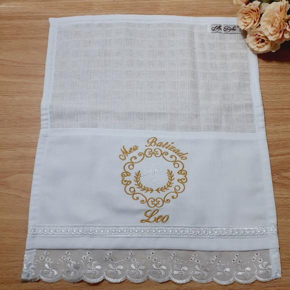 Fralda Bordada para Batizado Personalizada Bebê Menino