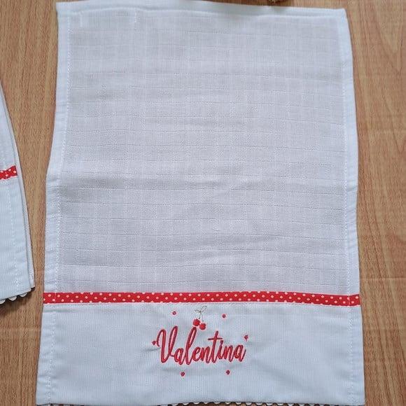 Fraldas de Boca Personalizada Cerejinha Vermelho Nome