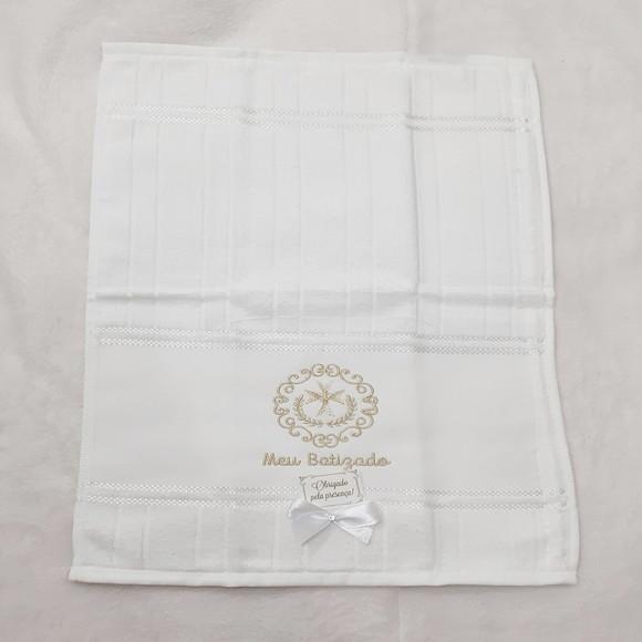 Kit 10 Lembranças Meu Batizado Toalha Bordada