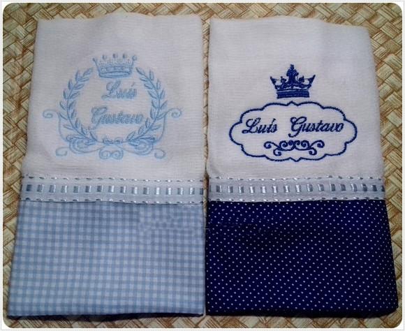 Kit 2 Fraldas de Boca Brasão Príncipe Azul