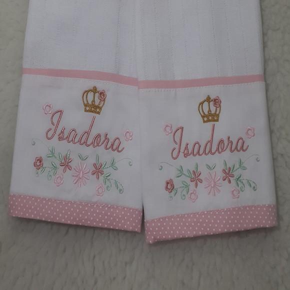 Kit 2 Fraldas Ombro Personalizada Bordada