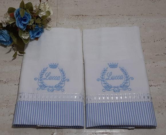 Kit 2 Fraldinhas de Boca Brasão Príncipe Azul