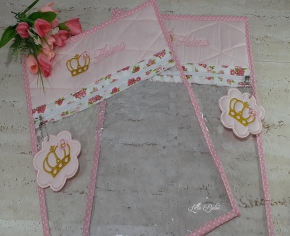 Kit 2 Saquinhos Maternidade Personalizado Floral Princesa