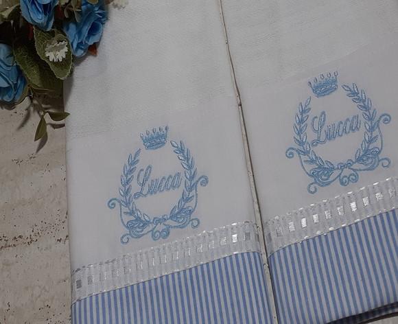Kit 2 Fraldinhas de Boca Brasão Príncipe Azul