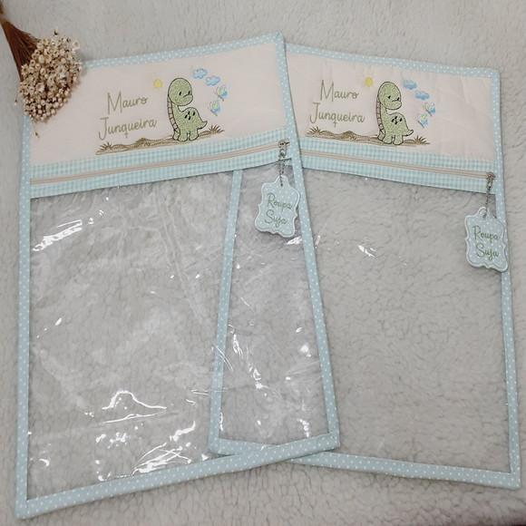 Kit 2 Saquinhos para Roupa Suja Personalizado Dinossauro