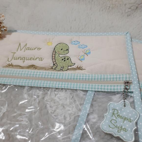 Kit 2 Saquinhos para Roupa Suja Personalizado Dinossauro