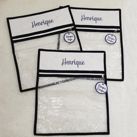 Kit 3 Saquinhos Personalizados Roupa Troca Maternidade