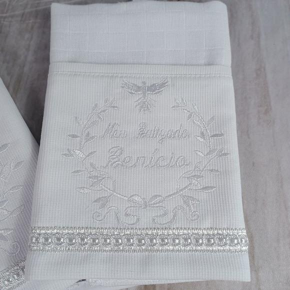 Kit Batizado Fralda Personalizadas Branca e Embalagem