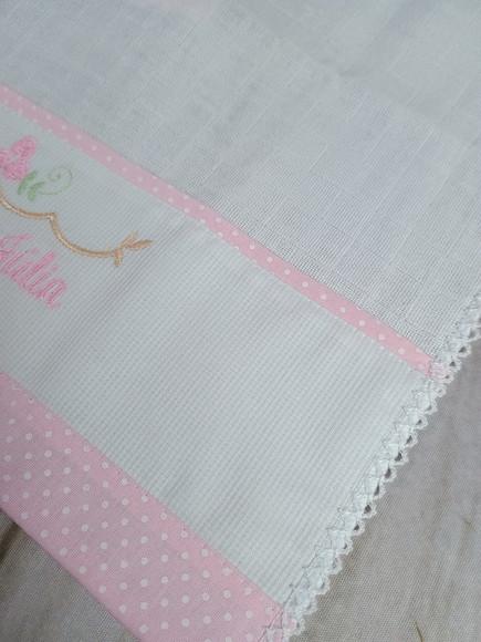 Kit Fralda de Boca Personalizadas Rosa Floral Enxoval