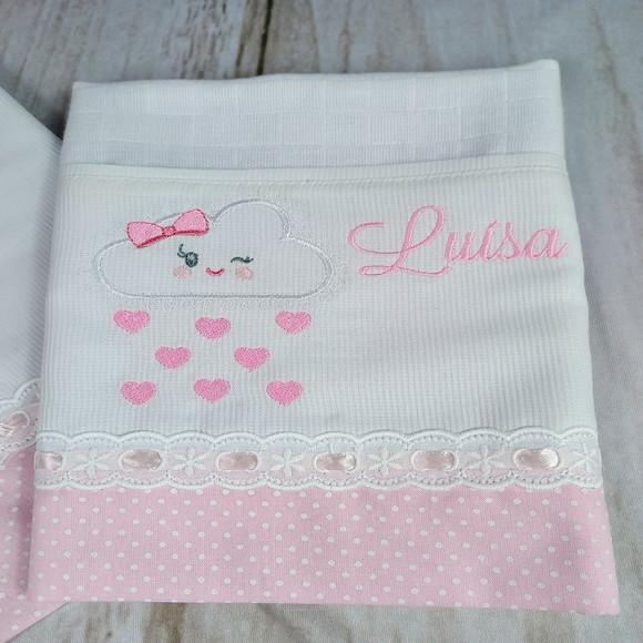 Kit Fralda Personalizada Chuvinha de Amor com Nome Bordado