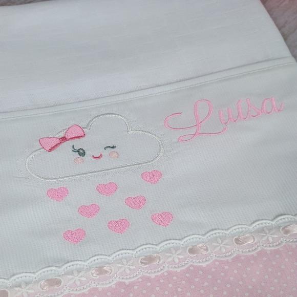 Kit Fralda Personalizada Chuvinha de Amor com Nome Bordado