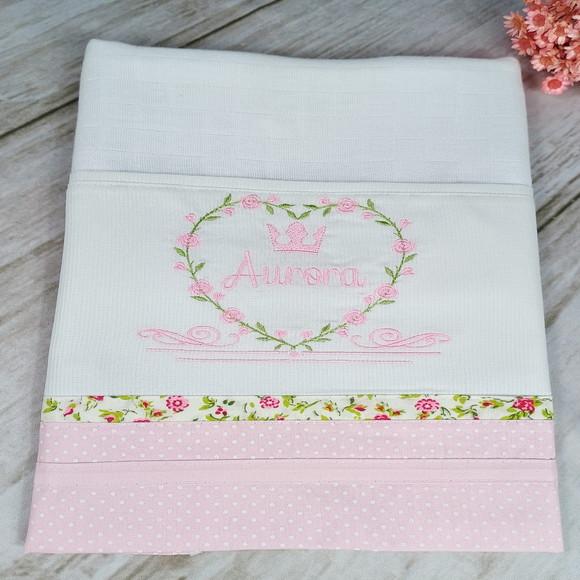 Kit Fraldas de Boca Princesinha Floral Personalizadas