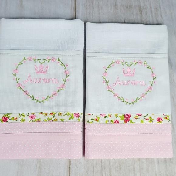 Kit Fraldas de Boca Princesinha Floral Personalizadas