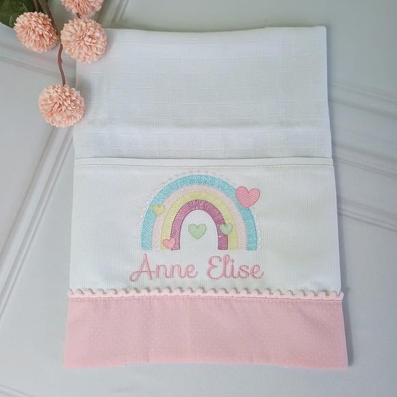 Kit Fraldas Personalizadas Arco-íris Delicado Enxoval Bebê