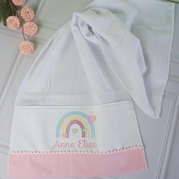 Kit Fraldas Personalizadas Arco-íris Delicado Enxoval Bebê