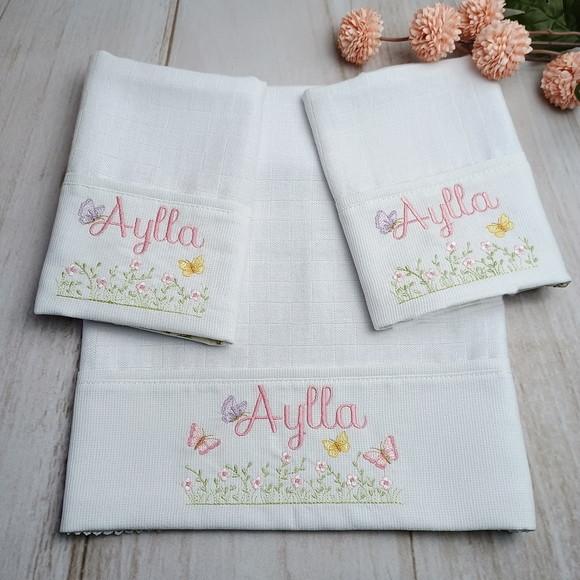Kit Fraldas Personalizadas Jardim Delicado com Borboletas