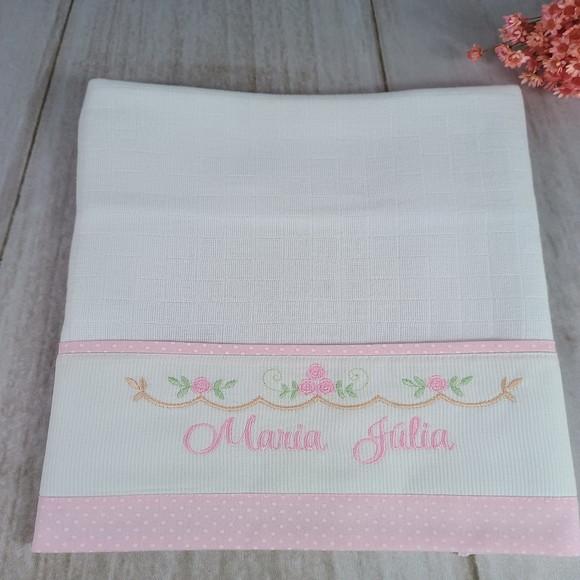 Kit Fraldas Personalizadas Rosa Floral Enxoval Bebê