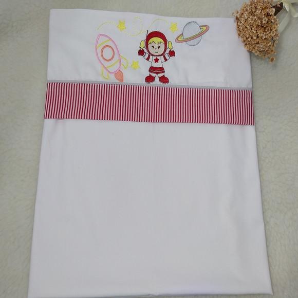 Lençol e Fronha de Carrinho ou Mini Berço Astronauta