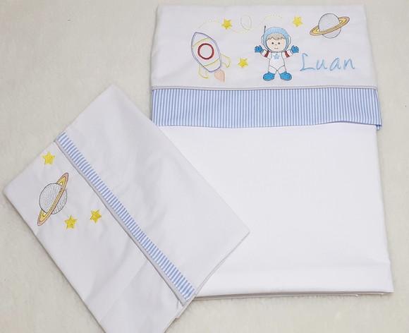 Lençol e Fronha de Carrinho ou Mini Berço Personalizado