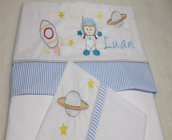 Lençol e Fronha de Carrinho ou Mini Berço Personalizado