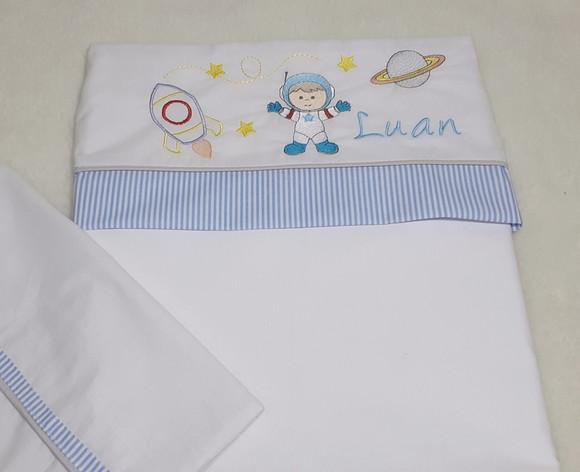 Lençol e Fronha de Carrinho ou Mini Berço Personalizado