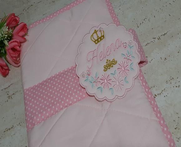 Saquinho Maternidade e Porta Fraldas de Tecido Rosa
