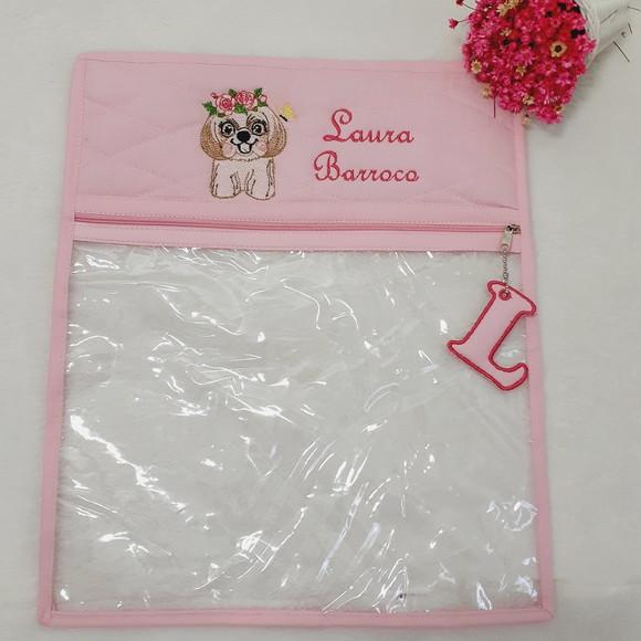 Saquinho para Roupa Personalizado Cachorrinho Rosa
