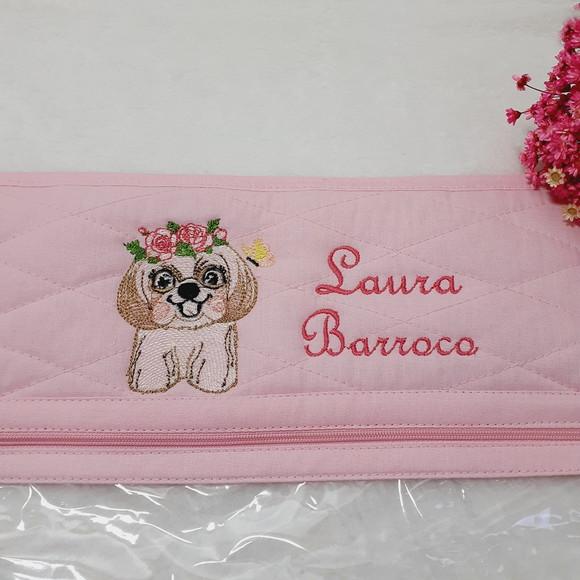 Saquinho para Roupa Personalizado Cachorrinho Rosa