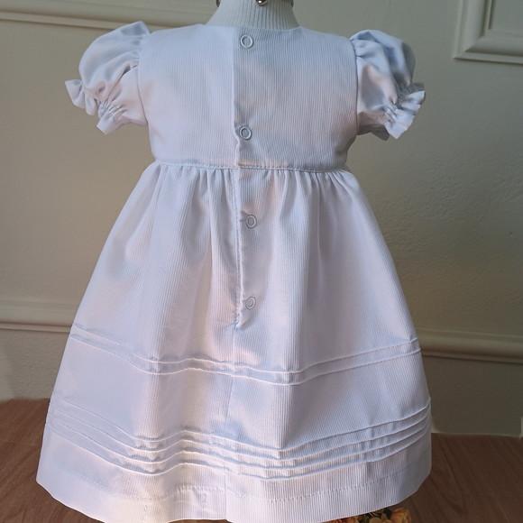 Vestido Batizado Branco Bordado Bebê Infantil Menina