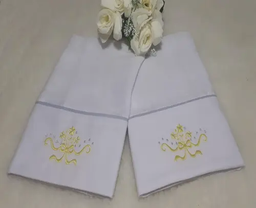 2 Fraldinhas de Boca Floral Amarelo e Cinza