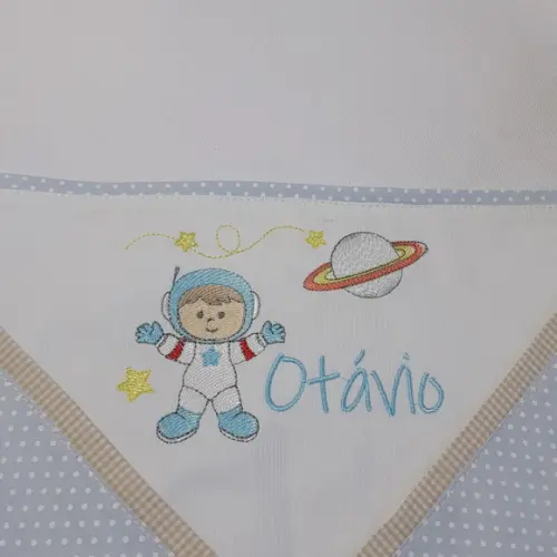Cueiro Flanela para Bebê Personalizado Astronauta Menino