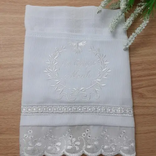 Fralda Bordada para Batizado Personalizada Bebê Menino