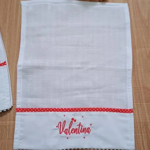 Fraldas de Boca Personalizada Cerejinha Vermelho Nome