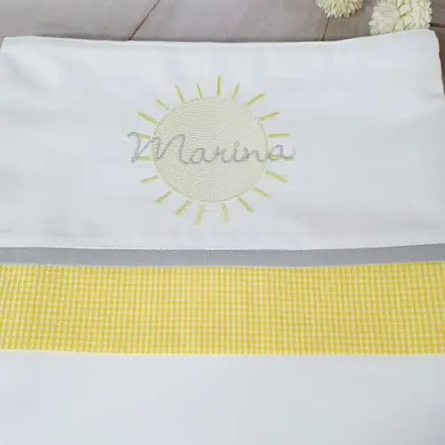 Jogo de Lençol de Carrinho Mini Berço Personalizado Sol