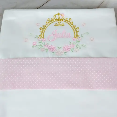 Jogo de Lençol de Carrinho Mini Berço Personalizado Floral