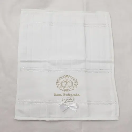 Kit 10 Lembranças Meu Batizado Toalha Bordada